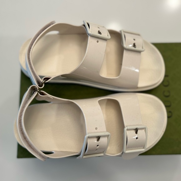 Gucci mini double G sandals, off white rubber - Picture 3 of 4